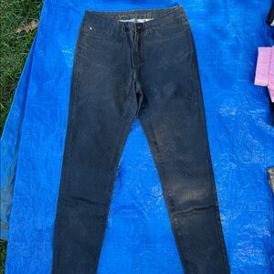 Women's Black Patterned Pants